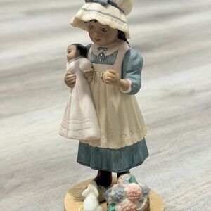 Signed Jan Hagara “Blossom” Porcelain Bisque Figurine 1993 Vintage Girl No Chips